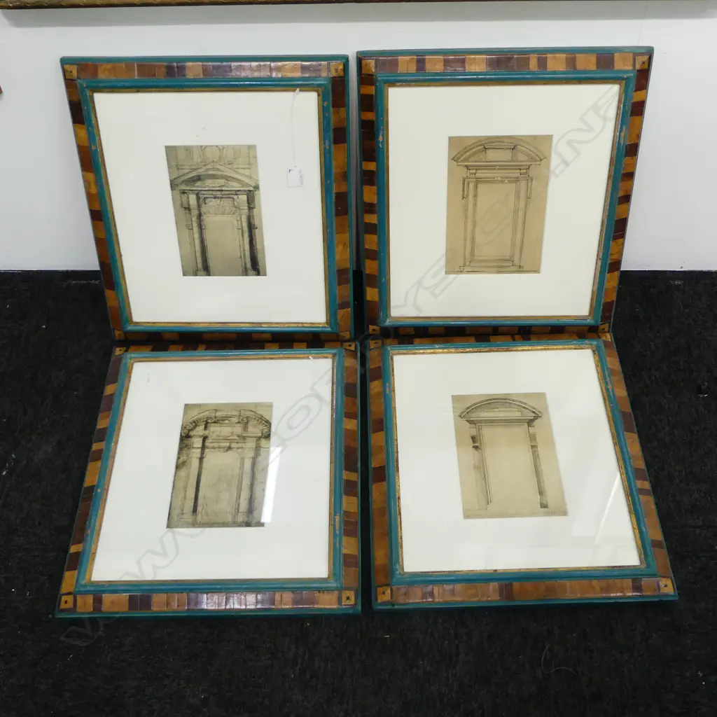 SET OF 4 ARCHITECTURAL PRINTS 220x135mm Image 1++