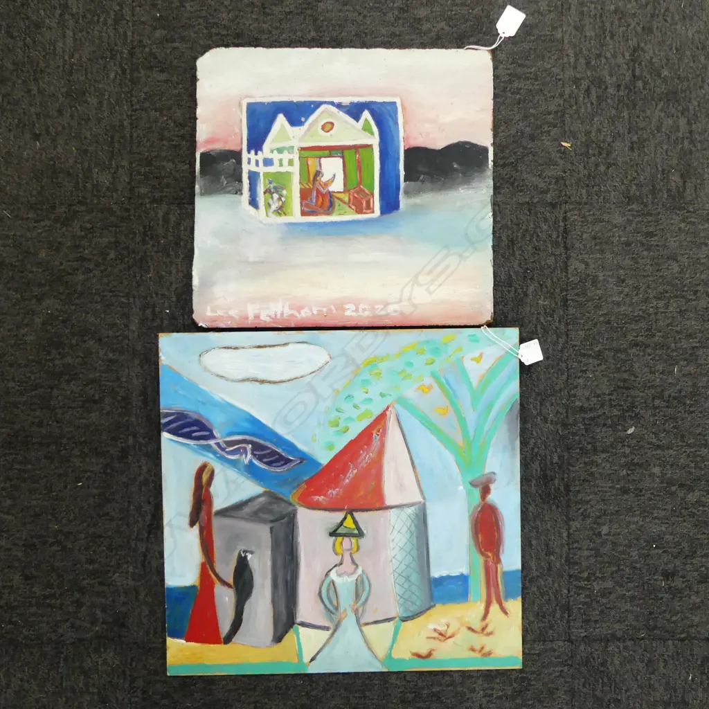 LEE FELTHAM, "  NORTH STREET" & OTHER  ACRYLIC ON BOARD x 2 , ONE SIGNED 2020, LGST 380 X 400MM provenance below Image 1++