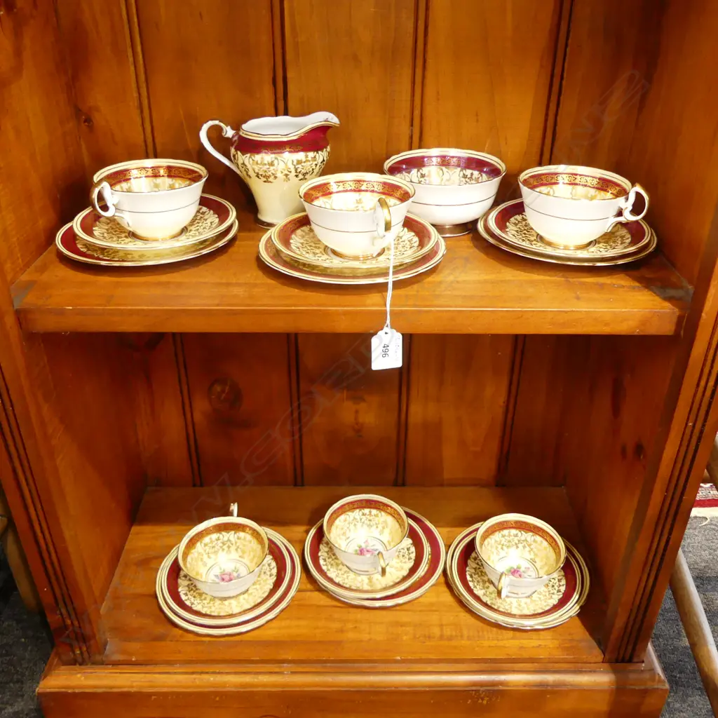 AYNSLEY PART TEA SET, ALFRED MEAKIN PART TEA SET & 2 'PRINCESS HOLLAND' VASES H.160mm Image 1++