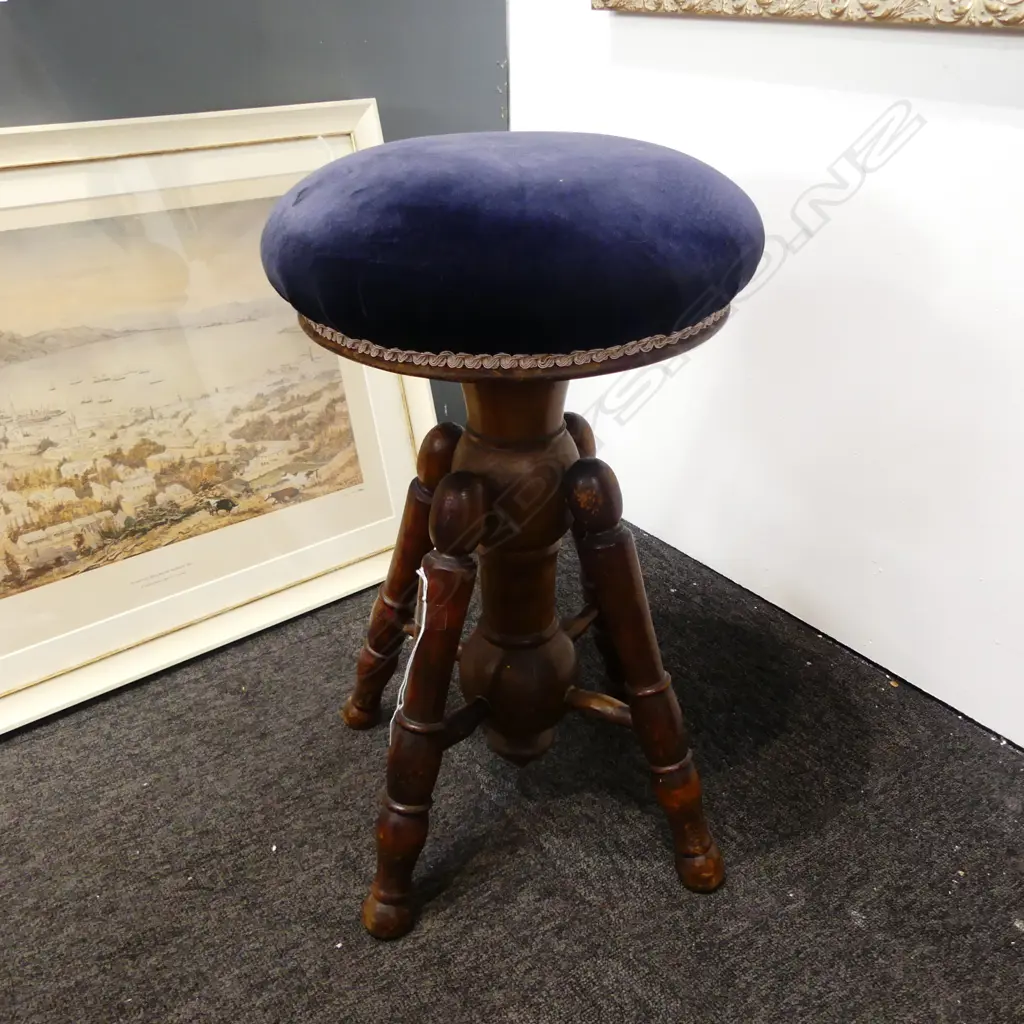 UPHOLSTERED REVOLVING PIANO STOOL H.550mm Image 1++