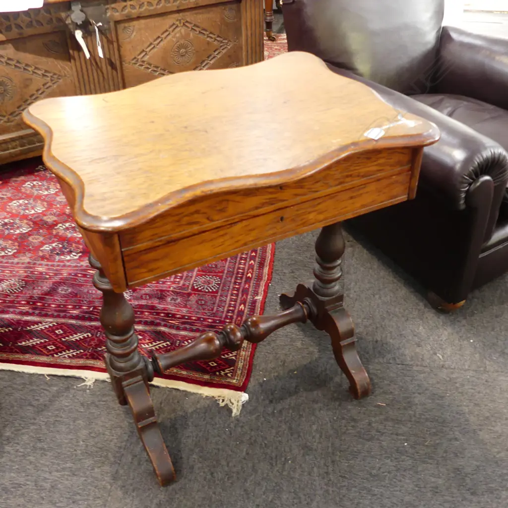 VICTORIAN KAURI  SEWING TABLE 660x500x745mm Image 1++