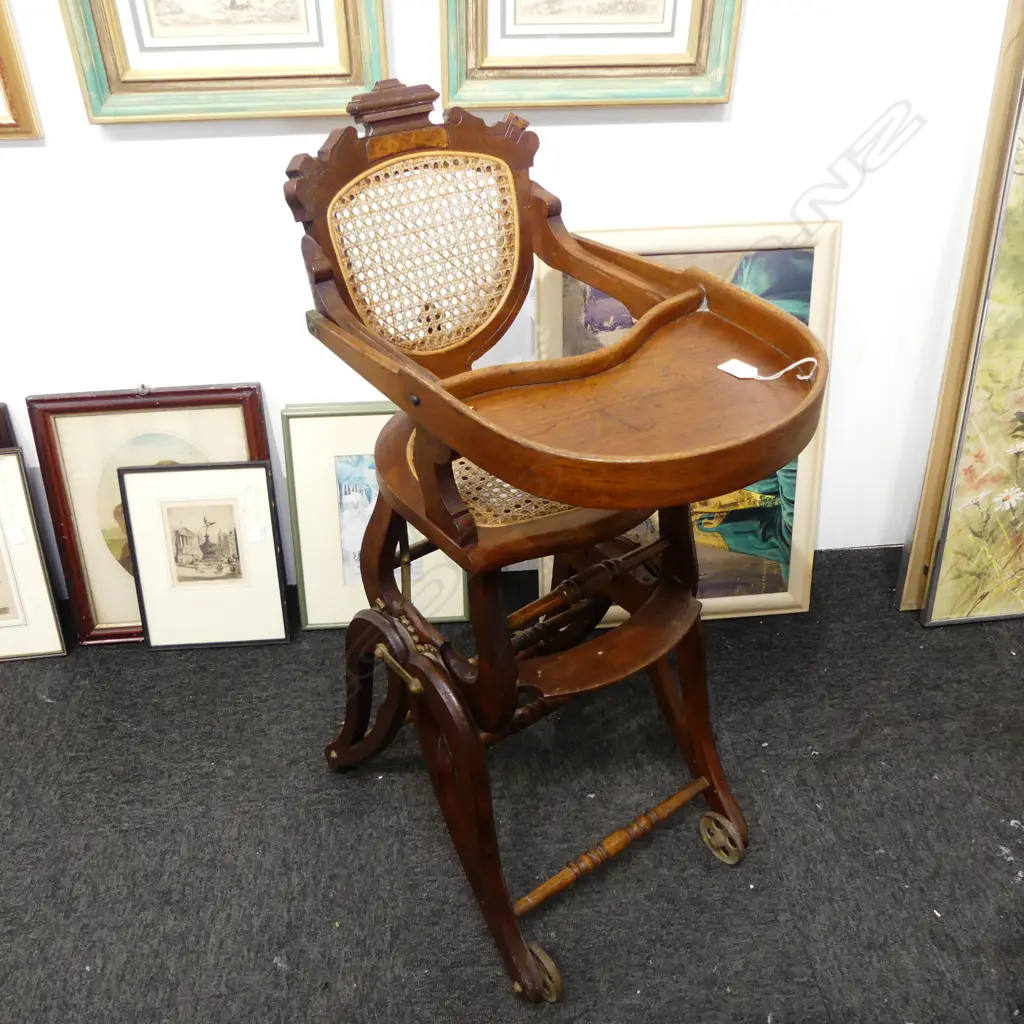 c1900 BENTWOOD HIGHCHAIR / ROCKER metamorphic Image 1++