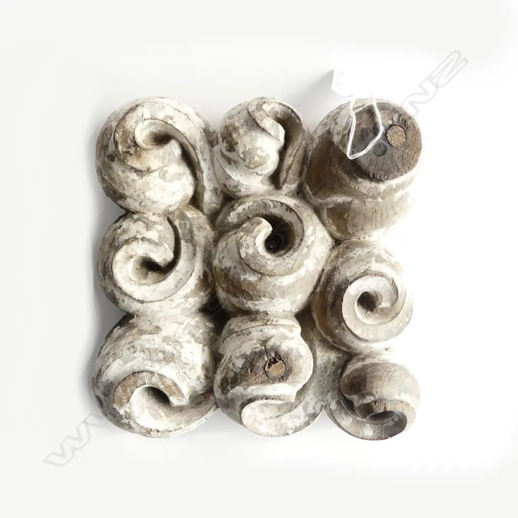 WOOD CARVING, 9 SCROLLS 220x210mm Image 1++