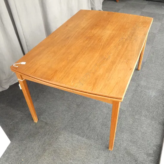 8 TEAK DANISH MID-CENTURY DINING CHAIRS & EXTENDING DINING TABLE 900x1400x720mm OLE GJERLOV KNUDSEN LOGO