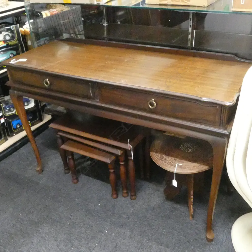 MAHOGANY TWO DRAWER SIDEBOARD 1205x455x790mm Image 1++