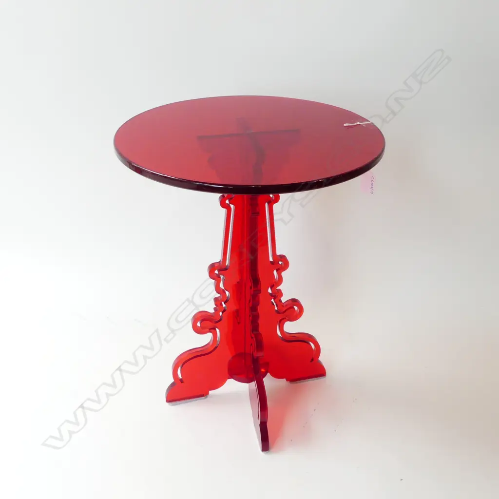 RED ACRYLIC KARTELL? SIDE TABLE H.460mm, 350mm dia Image 1++