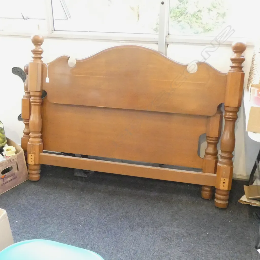 WOODEN BED HEAD & END Image 1++