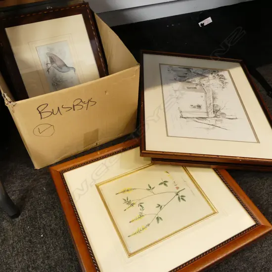 11 FRAMED PRINTS; BOTANIC, ARCHITECTURAL STUDIES, etc