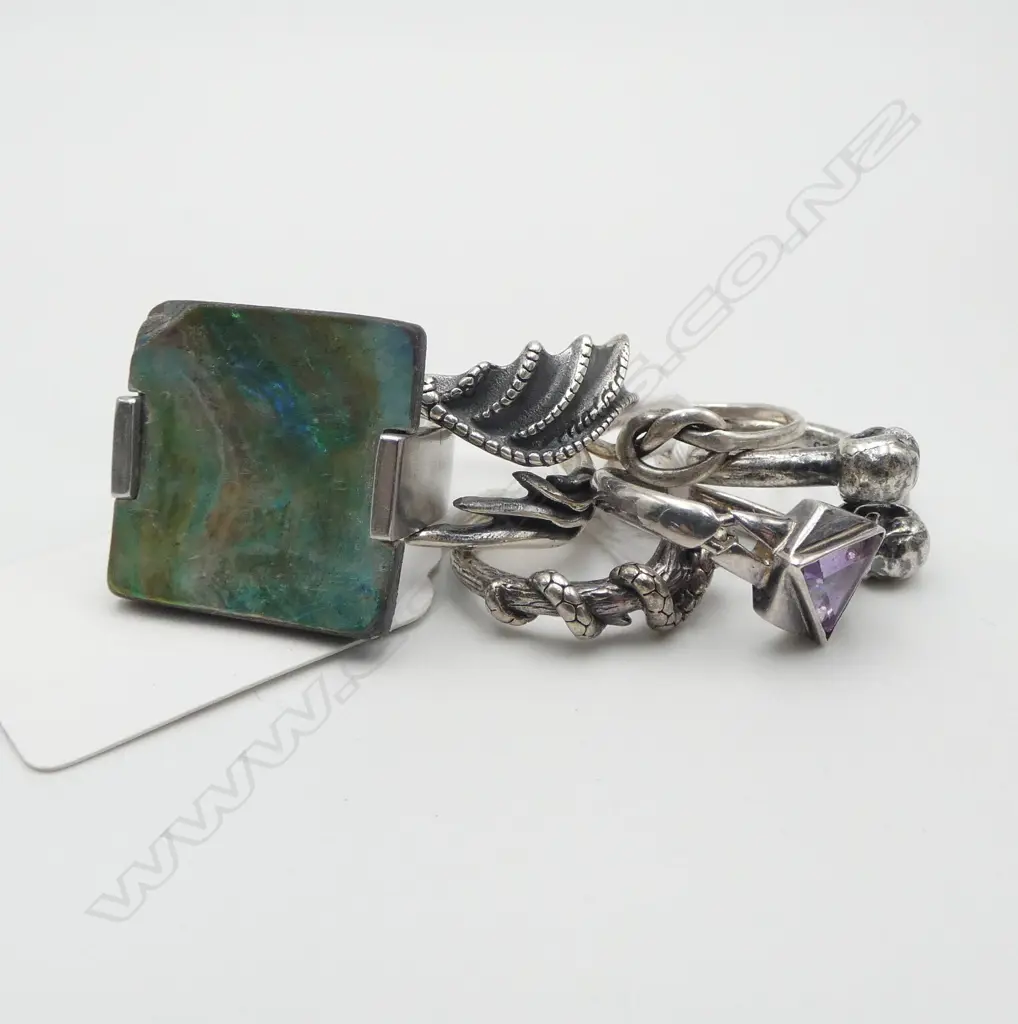 6 SILVER RINGS Image 1++