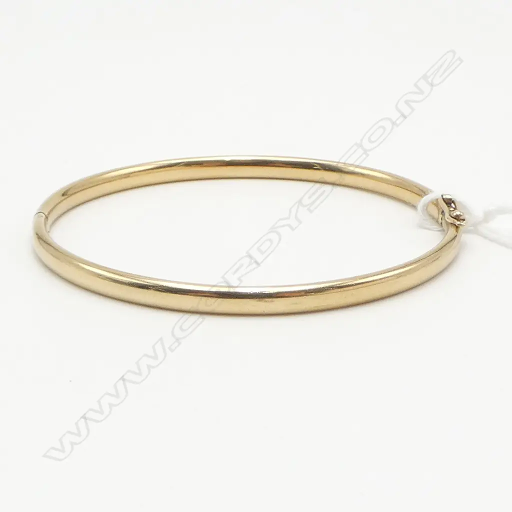9CT GOLD HINGED BANGLE 17.49gm Image 1++