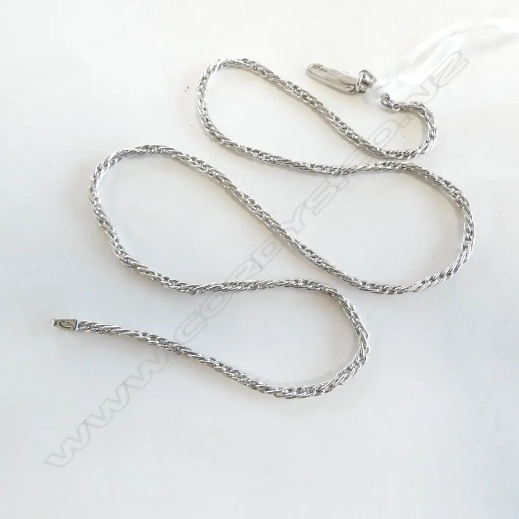 18CT WG CHAIN, L.420mm 4.8gms clasp faulted 42cm Image 1++