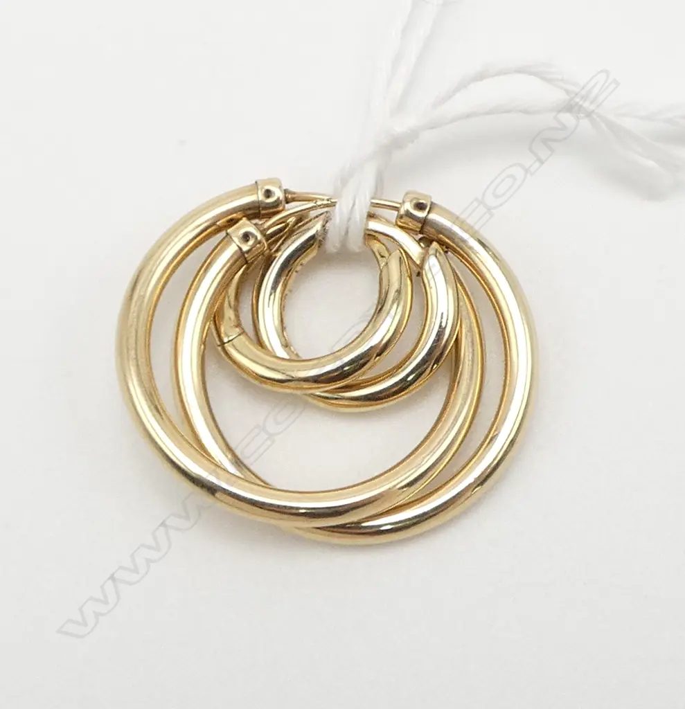 2 PAIRS 9CT GOLD HOOP EARRINGS 3gm Image 1++
