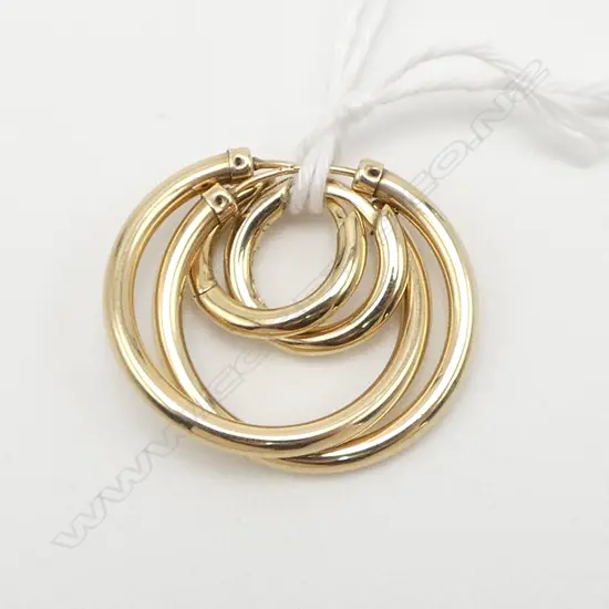 2 PAIRS 9CT GOLD HOOP EARRINGS 3gm