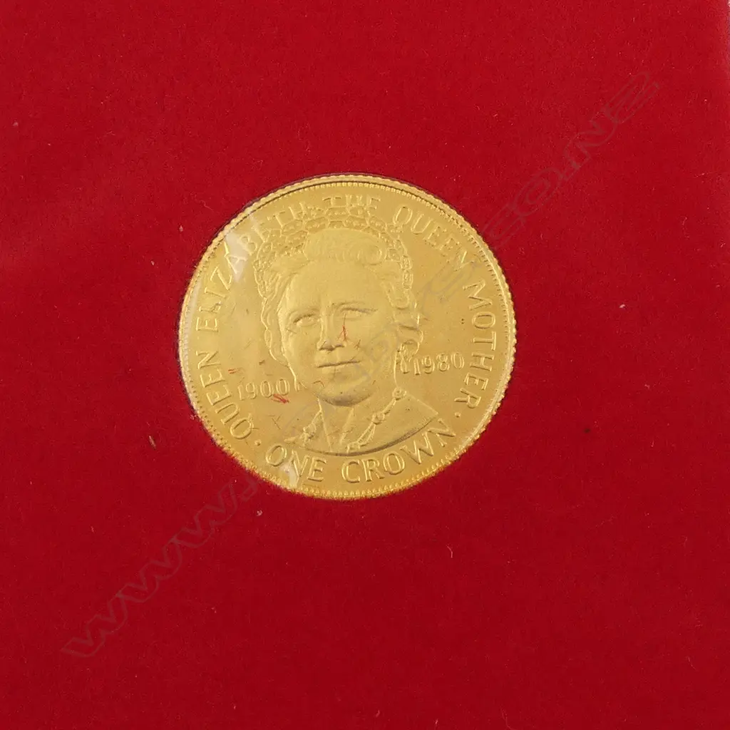 22CT GOLD QUEEN MOTHER ANNIVERSARY COIN ISSUED BY THE ISLE OF MAN 10.11 g Image 1++