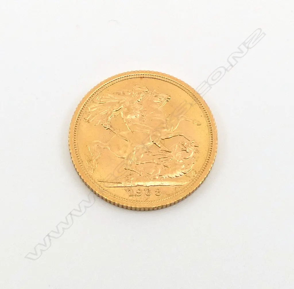 1968 ENGLISH MINT GOLD FULL SOVEREIGN COIN Image 1++