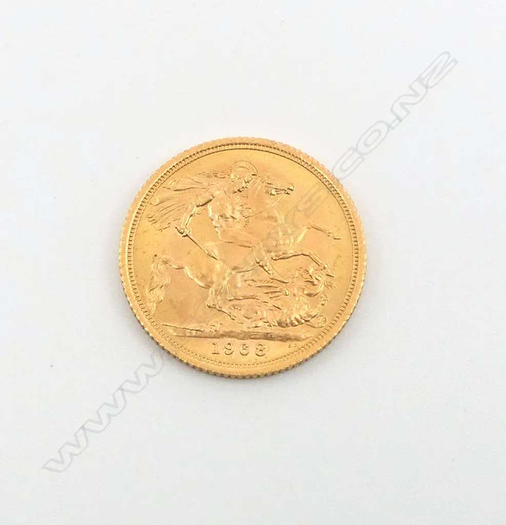 1968 ENGLISH MINT GOLD FULL SOVEREIGN COIN Image 1++