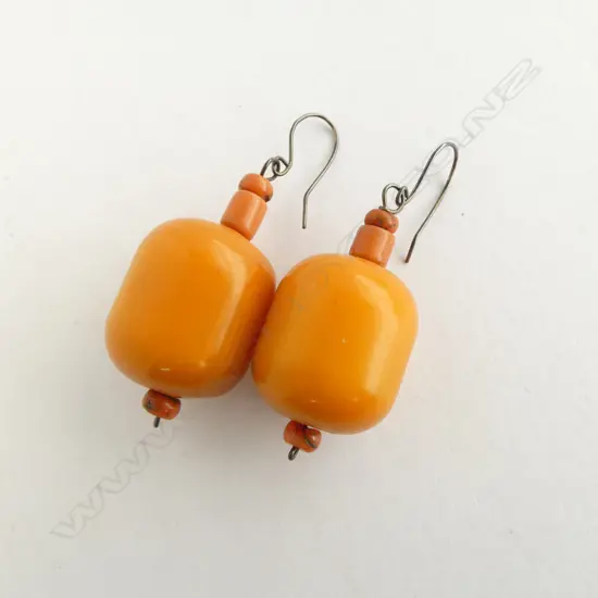 PR ETHNIC AMBER? and CORAL EARRINGS