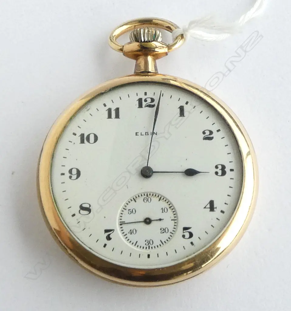 early 20thC ELGIN GOLD PLATE 25Yyrs POCKET WATCH open face running Image 1++