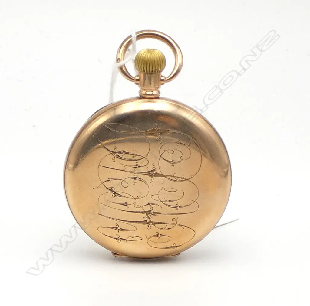 c1900 GENT'S OMEGA GOLD PLATE HUNTER POCKET WATCH running Image 1++