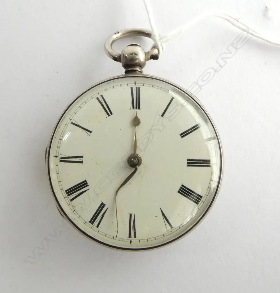 SILVER VICTORIAN OPEN FACE POCKET WATCH FUSSE MOVEMENT by W Crawford of London FAULT TO HAND Image 1++