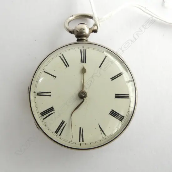 SILVER VICTORIAN OPEN FACE POCKET WATCH FUSSE MOVEMENT by W Crawford of London FAULT TO HAND
