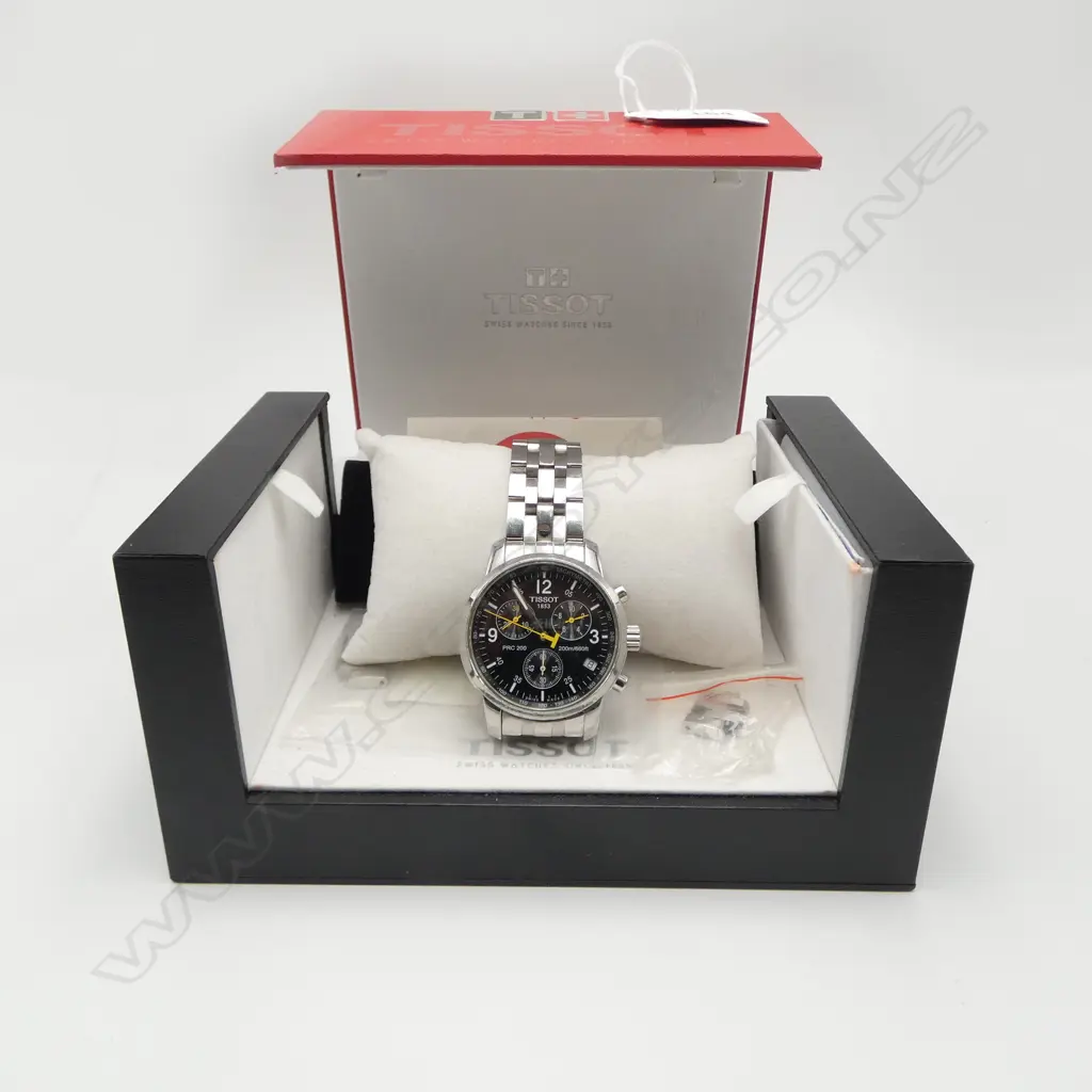 TISSOT PRC 200 CHRONOGRAPH G10 WRISTWATCH; Original box, manual, two links etc. New battery 1/07/2025. Image 1++