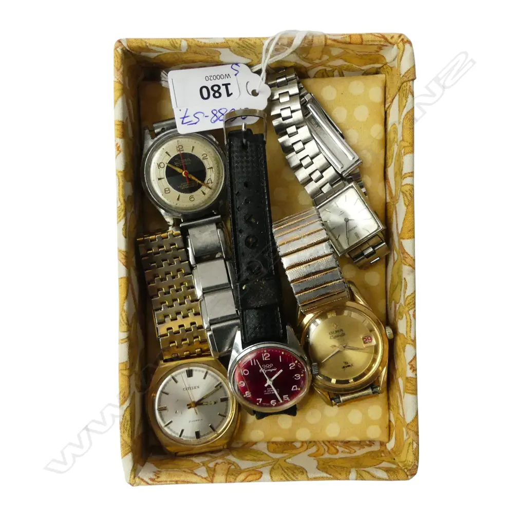 VINTAGE CITIZEN GOLD PLATE GENT'S WRISTWATCH running + 4 other VINTAGE WATCHES Image 1++