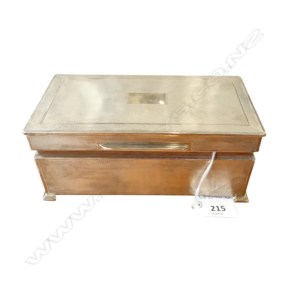 STG SILVER MACHINE ENGRAVED CIG./CARD BOX, BIRMINGHAM 1948, 707gms with fitted interior Image 1++