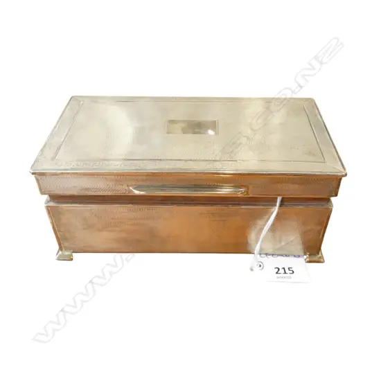 STG SILVER MACHINE ENGRAVED CIG./CARD BOX, BIRMINGHAM 1948, 707gms with fitted interior