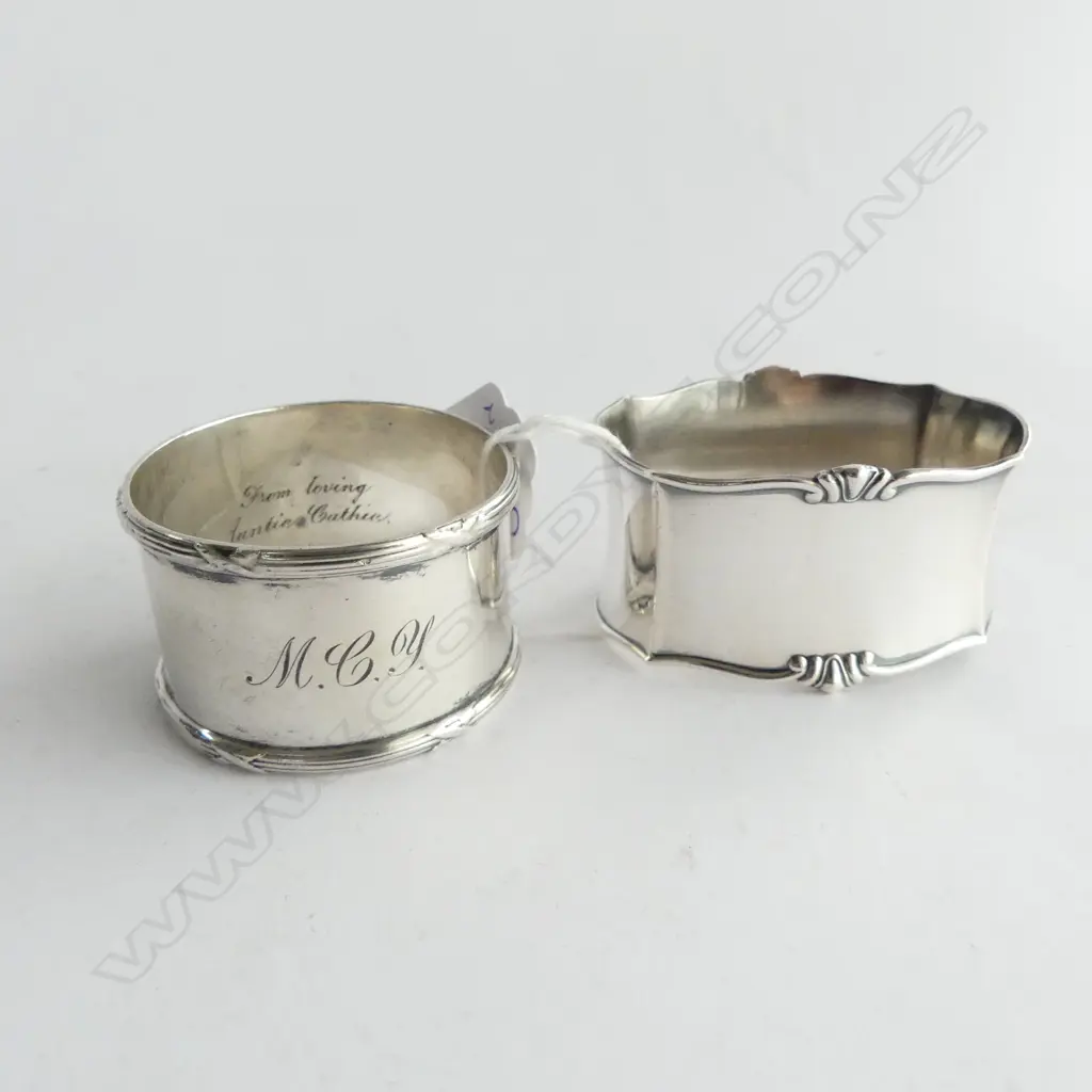 STERLING NAPKIN RING 30gm & 800 SILVER NAPKIN RING 40gm Image 1++