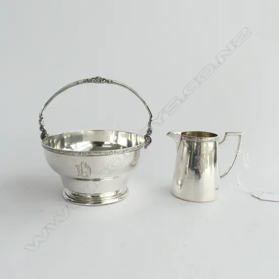 800 STANDARD SILVER SUGAR AND CREAM 209gm