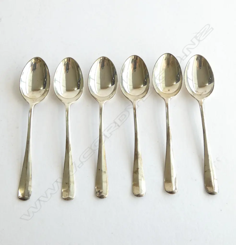 SET 6 SILVER RAT TAIL COFFEE SPOONS Sheffield 1960 42gms Image 1++