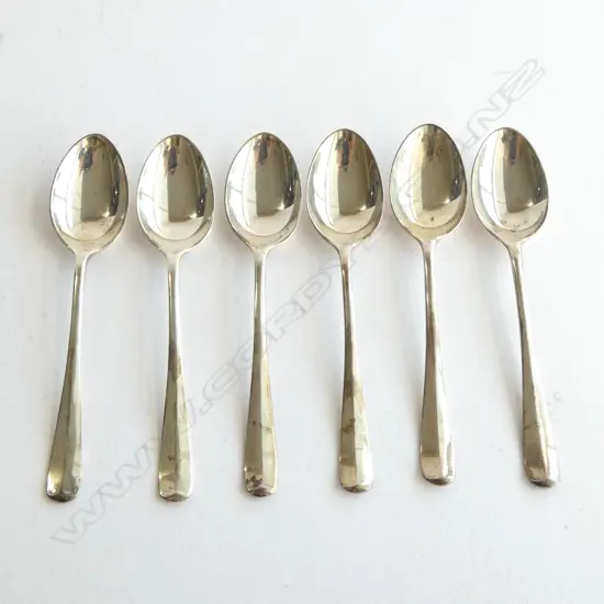SET 6 SILVER RAT TAIL COFFEE SPOONS Sheffield 1960 42gms