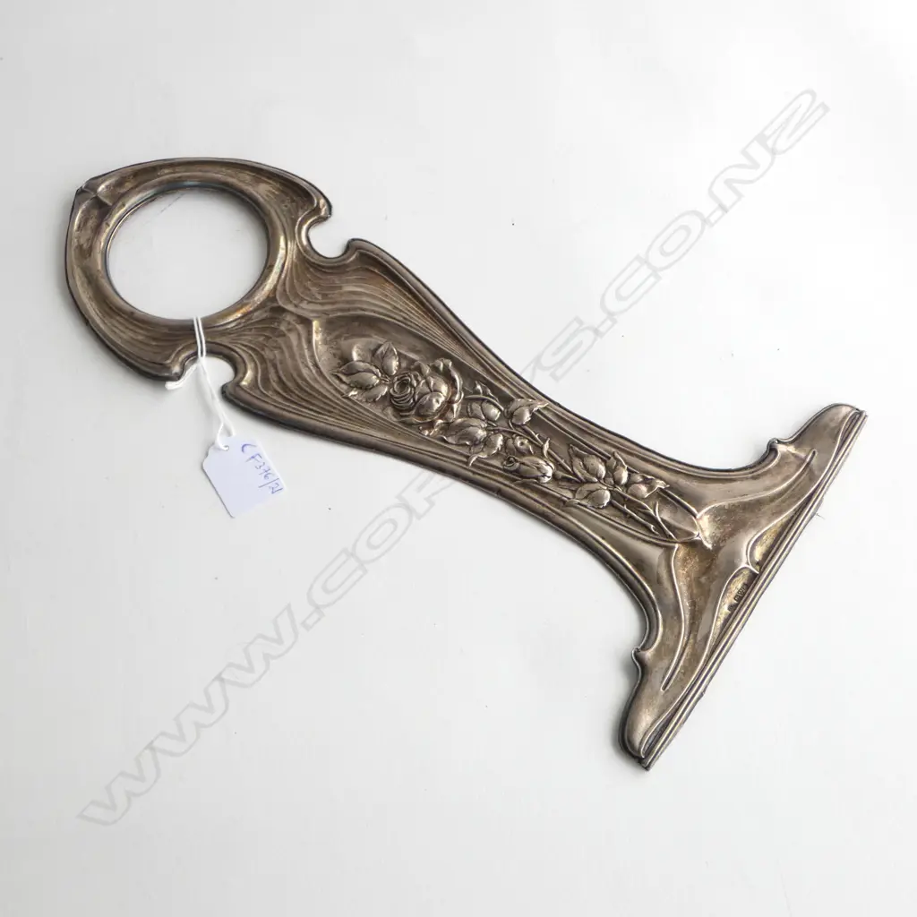 ART NOUVEAU STG SILVER CLOCK FACE, CHESTER 1910 H.355mm, 69gms Image 1++