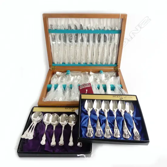 CANTEEN RODD SILVER PLATED CUTLERY 6 PLACE SETTING + 2 CASED RODD CUTLERY