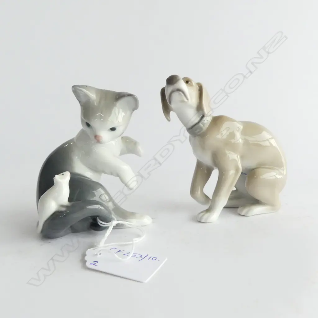 LLADRO #5236 'CAT AND MOUSE' + DOG H.90mm Image 1++