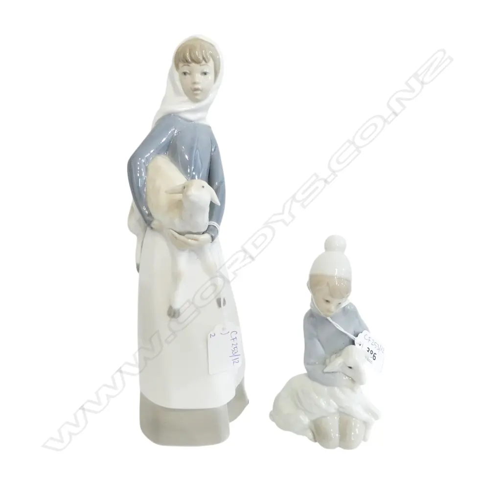 2 LLADRO FIGURINES w. GOATS; #4584 / BOY H.275mm Image 1++