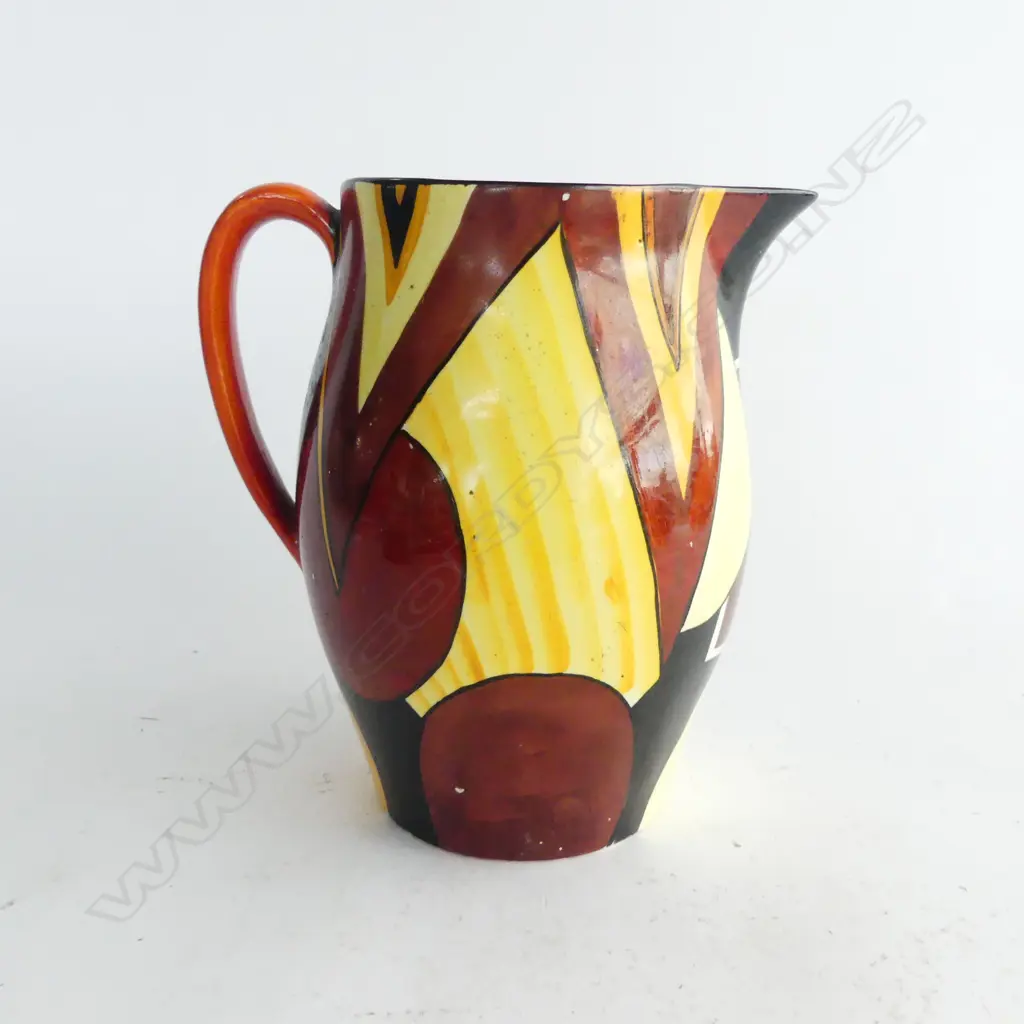 CROWN DEVON ART DECO LGE 'MOON & MOUNTAIN' JUG with 2 hairline cracks H.175mm Image 1++