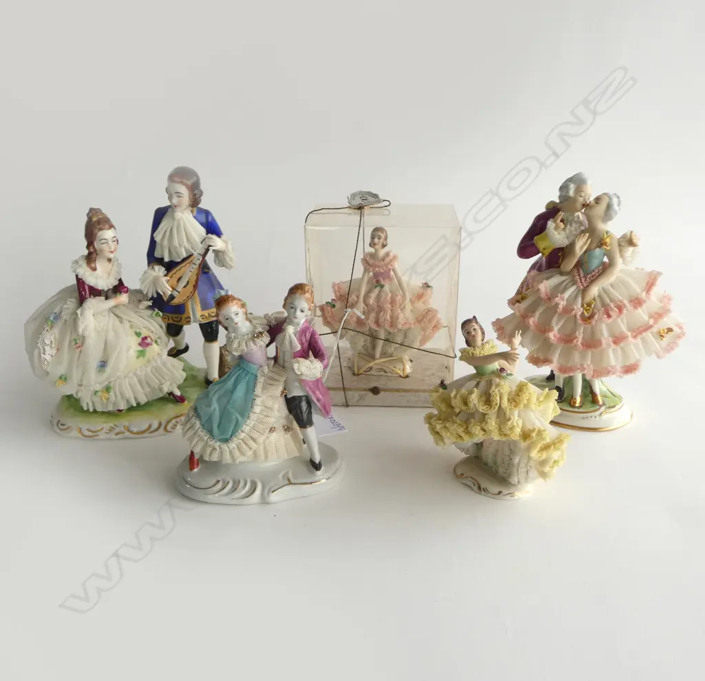 5 DRESDEN FIGURINES, SOME LOSSES H.180mm Image 1++