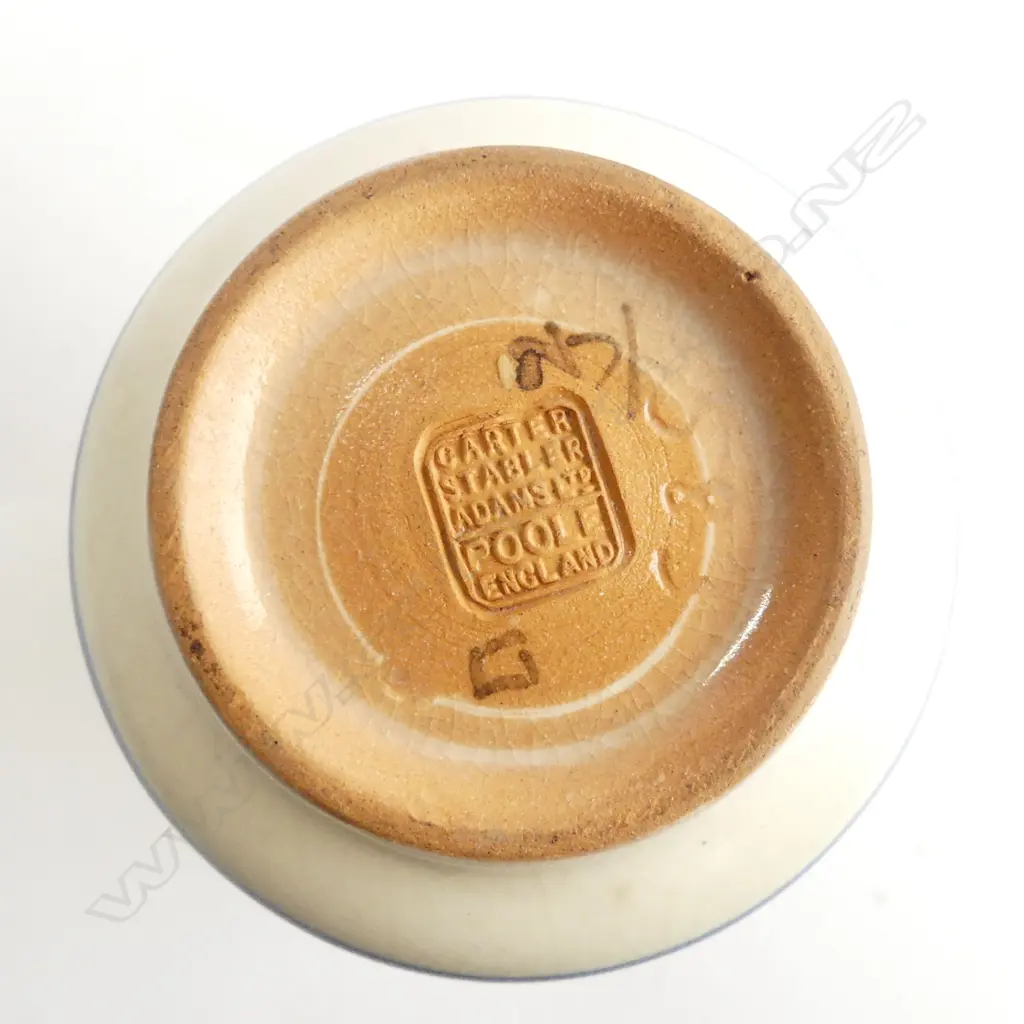 ART DECO ceramic figure w dog head repaired + 2 POOLE POTTERY VASES H.100mm. Image 1++