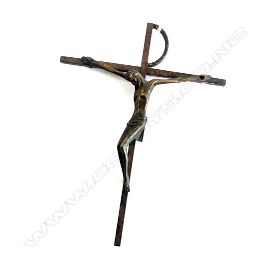 VINTAGE METAL CRUCIFIX H.185mm