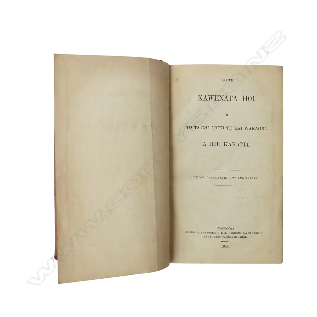 EARLY BIBLE IN TE REO MAORI 'KAWENATA HOU', LONDON 1844 Image 1++