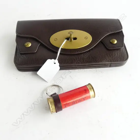 MULBERRY LEATHER WALLET IN BOX + PURDEY LONDON KEY RING