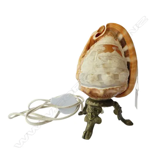 CAMEO SHELL LAMP, WORKING H.190mm