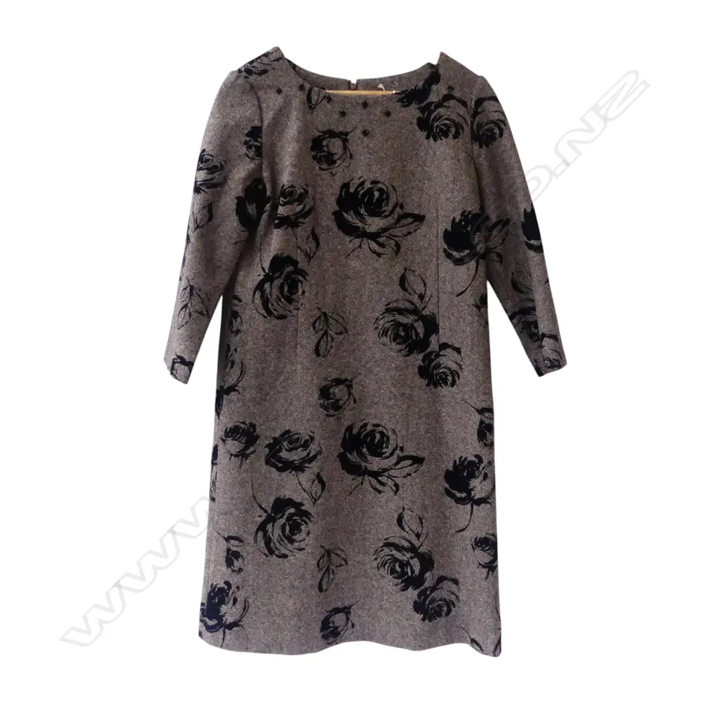 RETRO AUSTIN REED ROSE PATTERN WOMAN'S DRESS, REGENT ST LONDON Image 1++