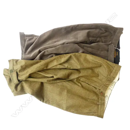 PR OF VINTAGE HOLLAND & HOLLAND CORDUROY HUNTING BREECHES + PR VINTAGE BERETTA FLEECE WOOL HUNTING BREECHES