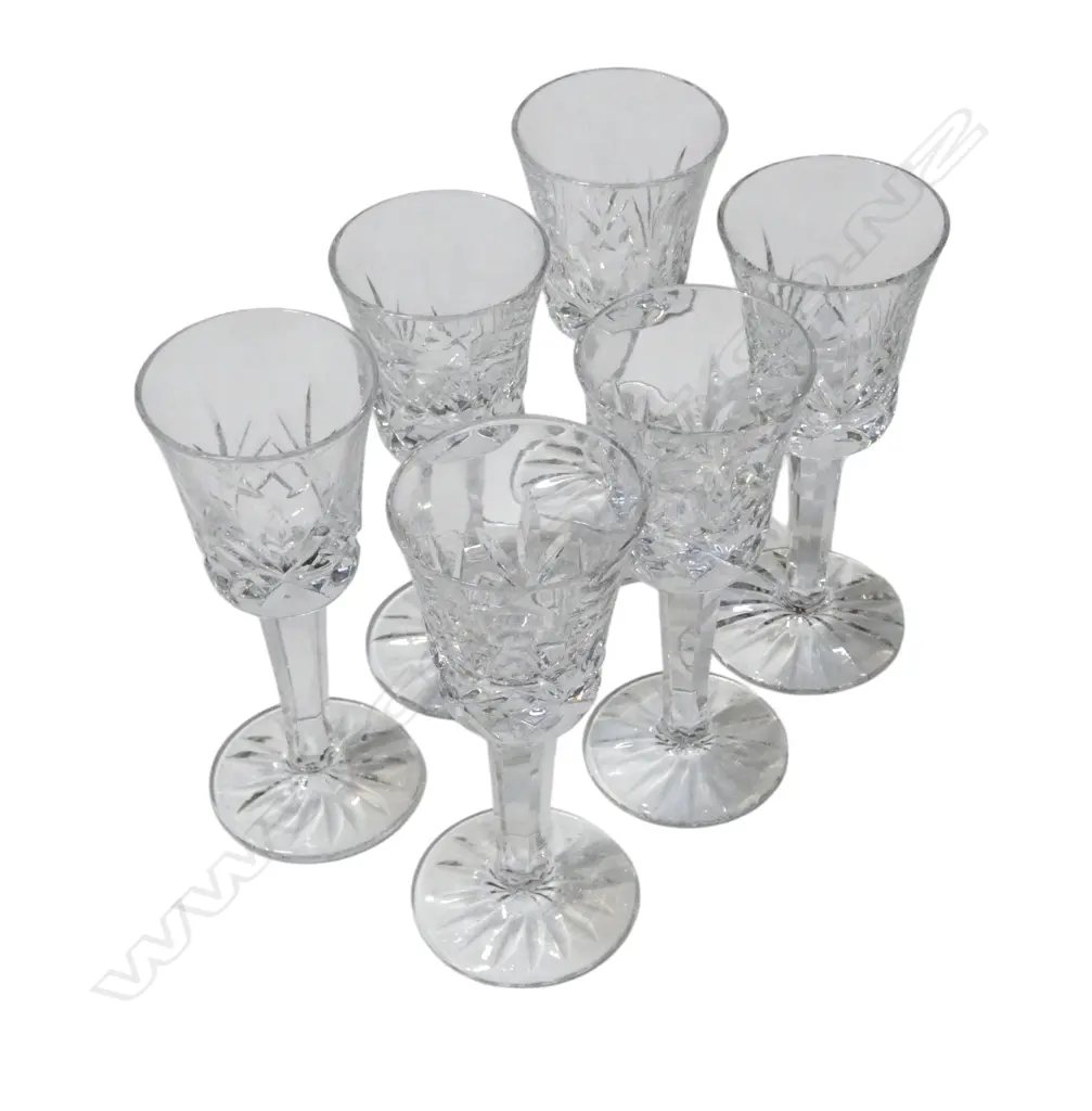 6 WATERFORD CUT CRYSTAL SHERRY GLASSES Image 1++