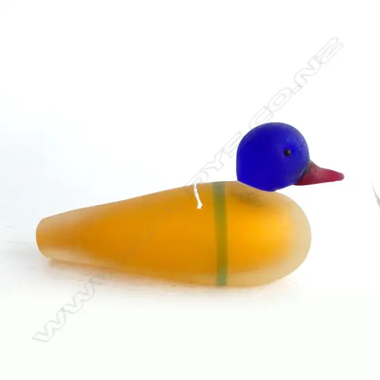 MURANO FROSTED GLASS DUCK by Franco Moretti L220mm