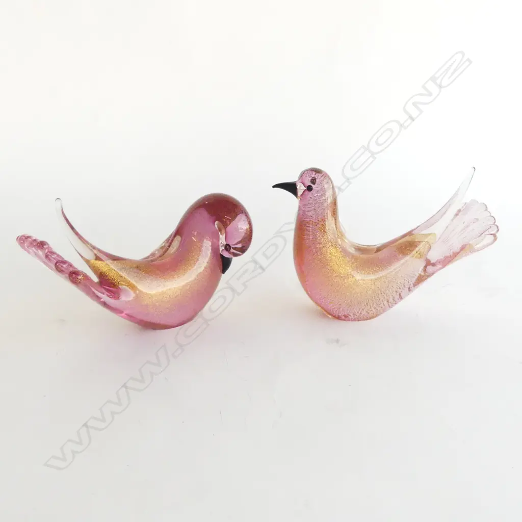 2 ITALIAN MURANO GLASS BIRDS L160MM (From the Estate of Tommy Doyle) Image 1++