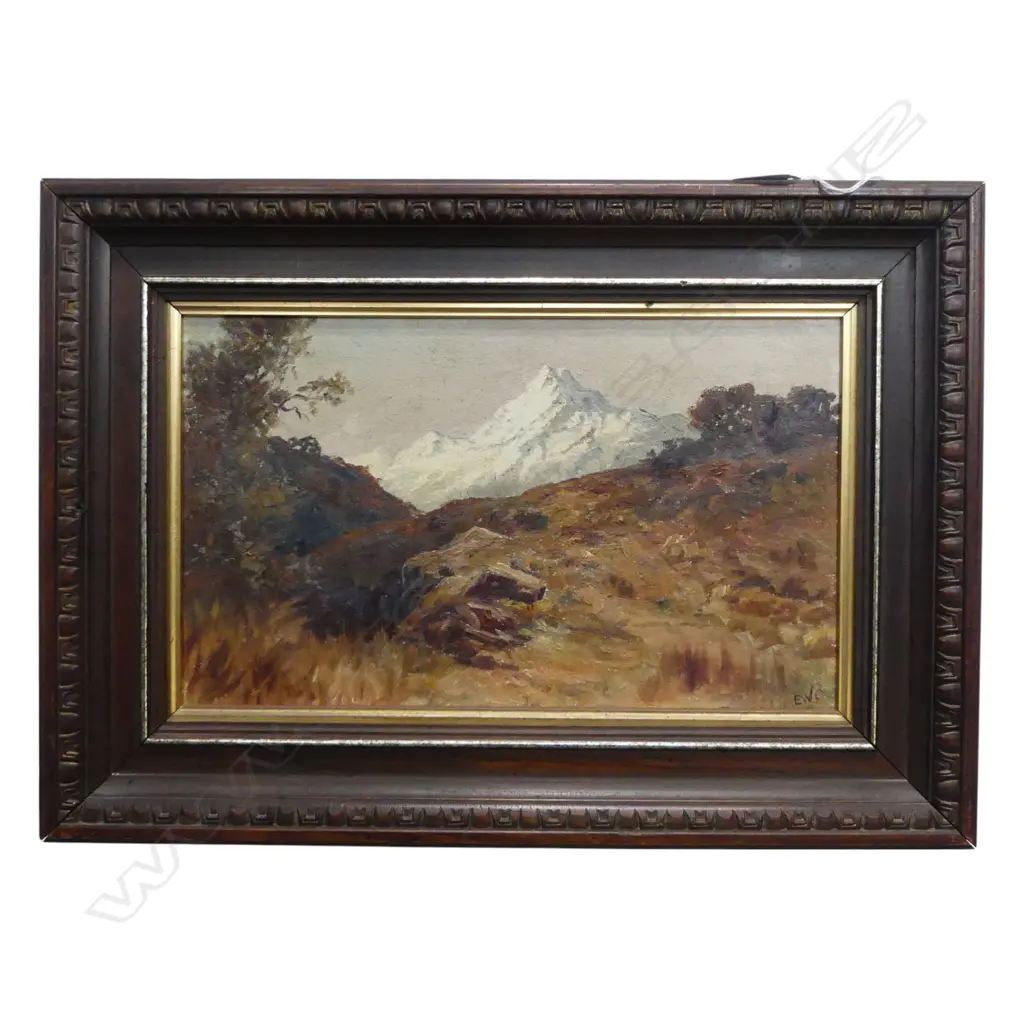 E.W.C, UNITLED LANDSCAPE, OIL ON BOARD, 220x370mm Image 1++